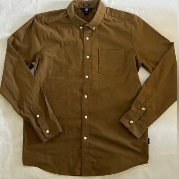 Volcom Long Sleeve Dark Khaki - Large - Picture 1 of 4